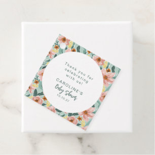 Custom Floral Garden Green Baby shower Dank u Bedankjes Labels