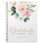 Custom Floral Gratitude Journal met Jaar en naam Notitieboek (Voorkant)