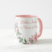 Custom Floral Happy Retirement  Mok (Voorkant rechts)