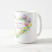 Custom Floral Heart Mother’s Day Mug Koffiemok (Voorkant rechts)