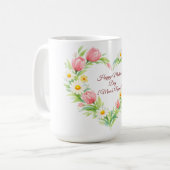 Custom Floral Heart Mother’s Day Mug Koffiemok (Voorkant links)