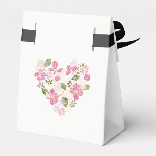 Custom Floral Heart Tent met Lint Favor Box Bedankdoosjes (Achterkant)