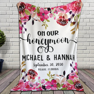 Custom Floral Honeymoon Keepomwille Sherpa Deken