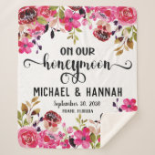 Custom Floral Honeymoon Keepomwille Sherpa Deken (Voorkant)