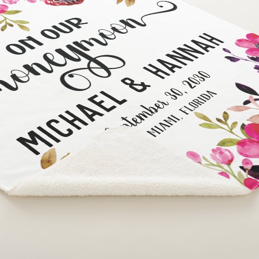 Custom Floral Honeymoon Keepomwille Sherpa Deken (3/4)
