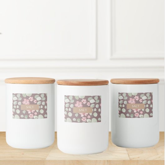Custom floral labels, Handmade jam labels Voedselcontainer Etiket