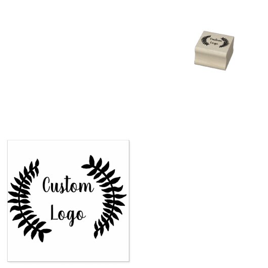 Custom Floral Logo rubberstempel (Gestempeld)