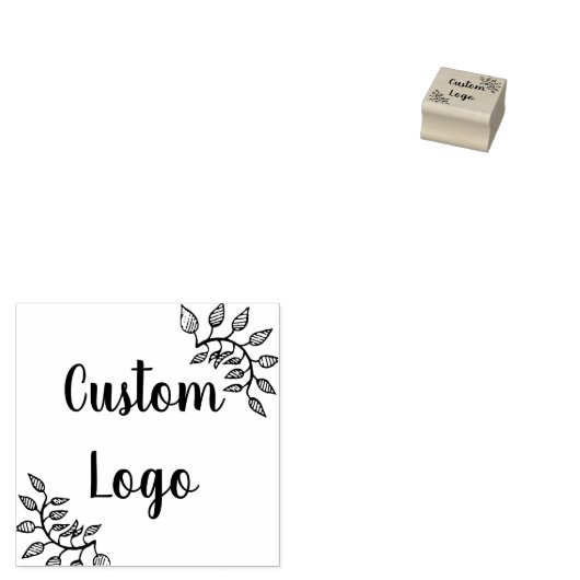 Custom Floral Logo rubberstempel (Gestempeld)