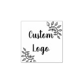 Custom Floral Logo rubberstempel (Afrduk)