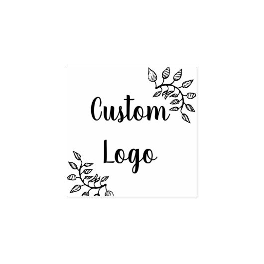 Custom Floral Logo rubberstempel (Afrduk)