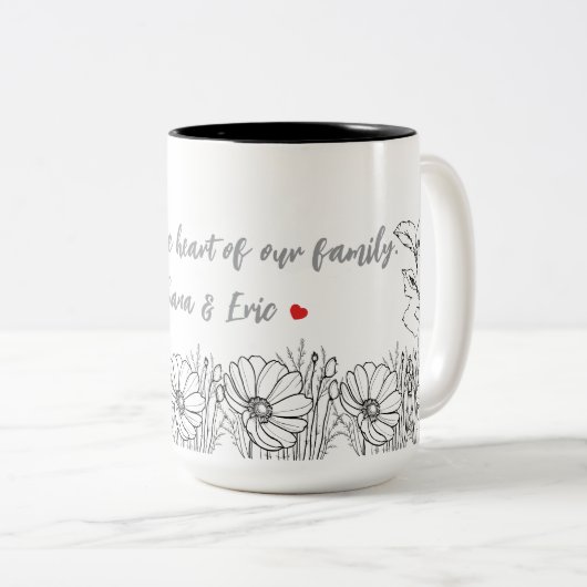 Custom Floral Moederdag Gift Mok (Voorkant rechts)