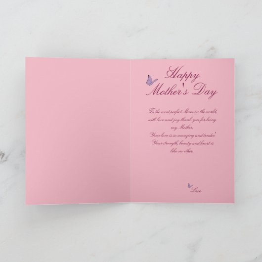 Custom Floral Moederdag Kaart (Binnen)