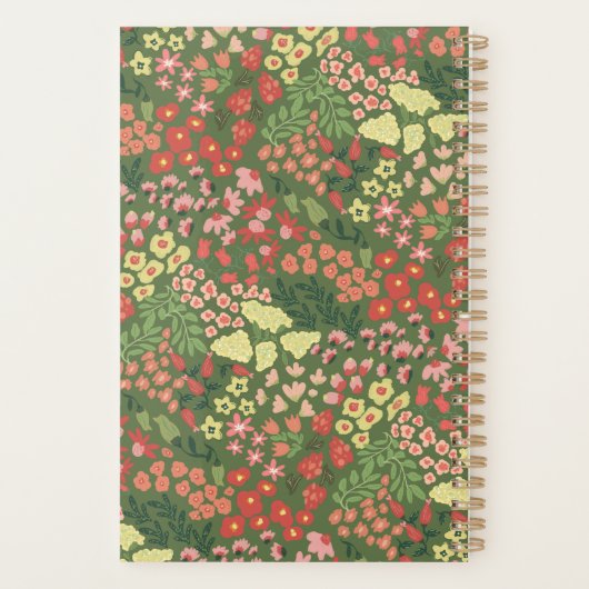 Custom Floral Monogram Weekly Monthly Planner (Achterkant)