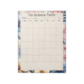 Custom Floral Monthly Calendar Notepad Notitieblok (Linkerzijde)