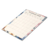 Custom Floral Monthly Calendar Notepad Notitieblok (Schuin)