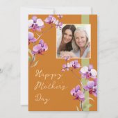Custom Floral Mother's Day Photo card Kaart (Voorkant)