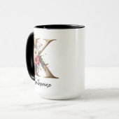 Custom Floral Mug for Birthday or Mothers Day Gift Mok (Voorkant links)