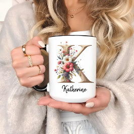 Custom Floral Mug for Birthday or Mothers Day Gift Mok