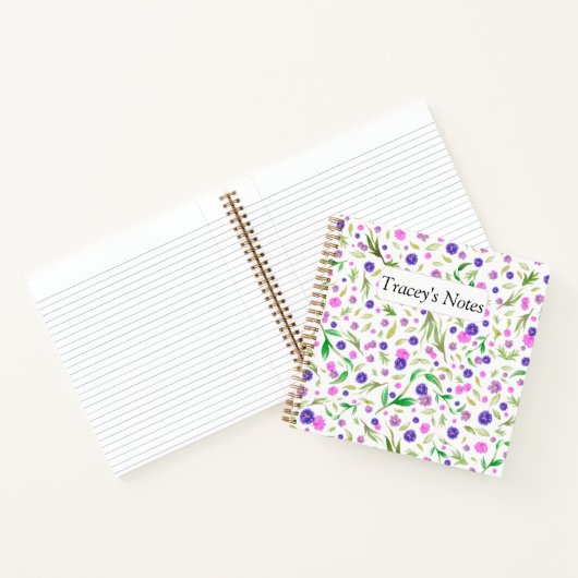 Custom Floral Notitieblok – gepersonaliseerd cadea Notitieboek (Binnen)