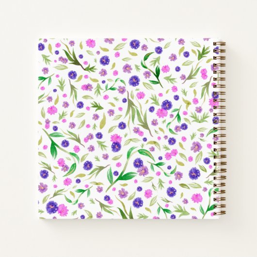 Custom Floral Notitieblok – gepersonaliseerd cadea Notitieboek (Achterkant)