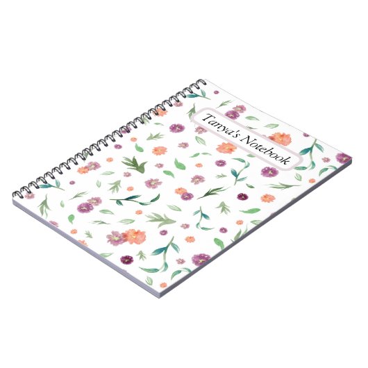 Custom Floral Notitieboek – Verjaardagscadeau voor (Linkerzijde)