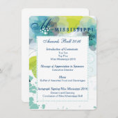 Custom Floral Pageant Awards Ball Program Kaart (Voorkant / Achterkant)