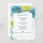 Custom Floral Pageant Luncheon Programma Kaart (Voorkant / Achterkant)