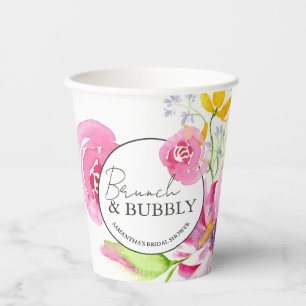 Custom Floral Paper Cups voor Vrijgezellenfeest Papieren Bekers