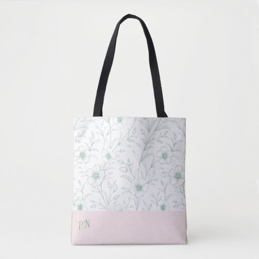 Custom Floral Pattern  Tote Bag (Voorkant)