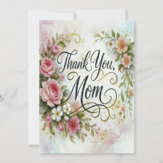 Custom Floral Photo and Text Mother's Day Card Feestdagenkaart