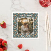 Custom Floral Photo Engagement  Servet (Insitu)