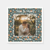 Custom Floral Photo Engagement  Servet (Voorkant)