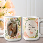 Custom Floral Photo Mug – Editable Message  Koffiemok