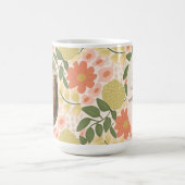 Custom Floral Photo Mug – Editable Message  Koffiemok (Center)