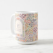 Custom Floral Plaid Mug – Custom Name & Quote Koffiemok (Voorkant links)