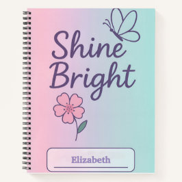 Custom Floral Shine Bright Notitieboek voor meisje