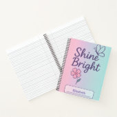 Custom Floral Shine Bright Notitieboek voor meisje (Binnen)