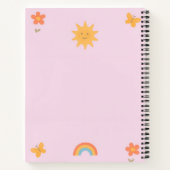 Custom Floral Shine Bright Notitieboek voor meisje (Achterkant)