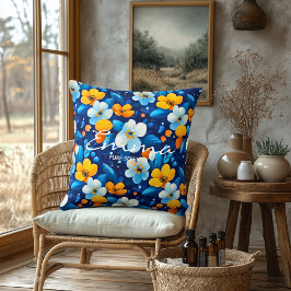 Custom Floral Spa Kussen met Gepersonaliseerde Naa