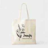 Custom Floral Tote Bag Bridal Party Wedding Favor (Voorkant)