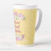 Custom Floral Tulip and Daffodil Latte Mok (Rechterhoek)