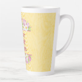 Custom Floral Tulip and Daffodil Latte Mok