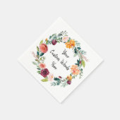 Custom Floral Verjaardag Party Jubileum Wedding Servet (Hoek)