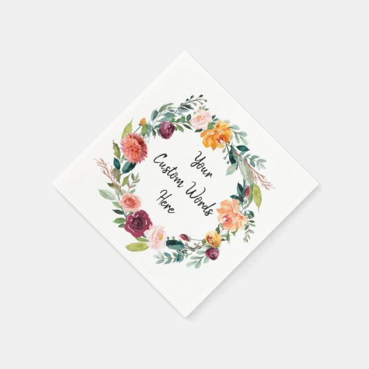 Custom Floral Verjaardag Party Jubileum Wedding Servet (Hoek)