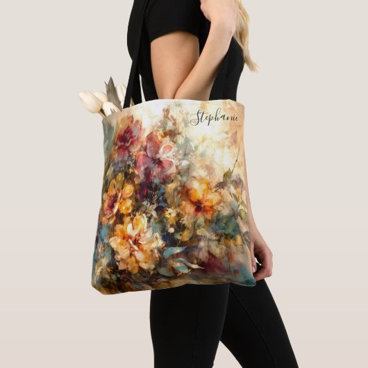Custom Floral Watercolor Art Tote Bag (Dichtbij)