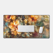 Custom Floral Watercolor Bloom Bureaumat (Keyboard & Muis)