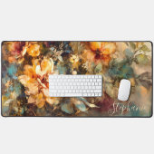 Custom Floral Watercolor Bloom Bureaumat