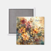 Custom Floral Watercolor Magnet (Voorkant / Achterkant)