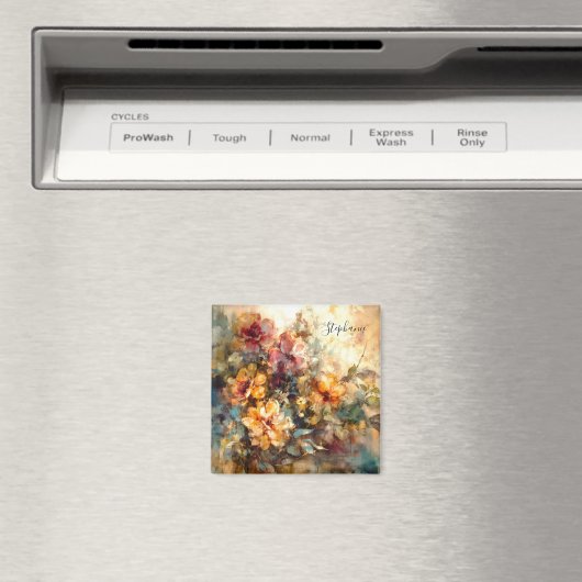 Custom Floral Watercolor Magnet (Insitu (Vaatwasser))