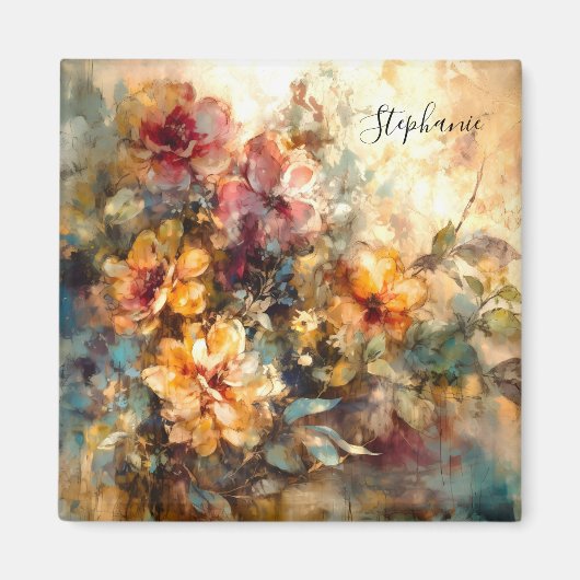 Custom Floral Watercolor Magnet (Voorkant)
